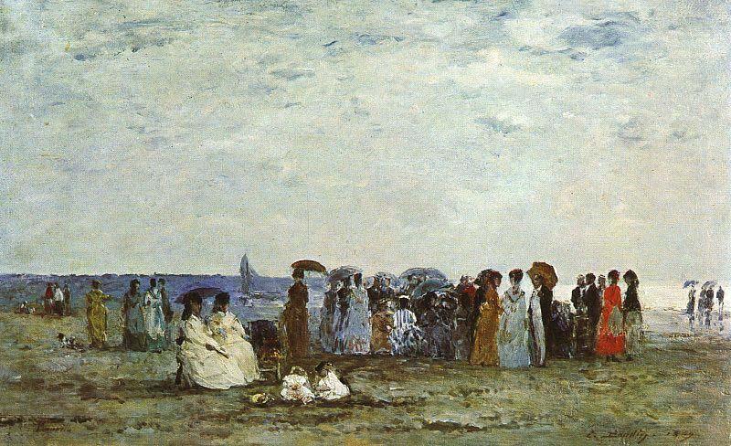 Eugene Boudin Bathers on the Beach at Trouville oil painting image